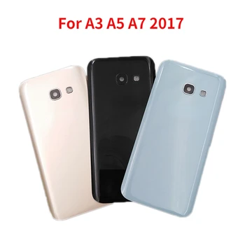 Zadný Kryt Pre Samsung Galaxy A3 A5 A7 2017 A320 A520 A720 Kryt Batérie Späť Sklo Zadných Dverí Bývanie Prípade Objektív