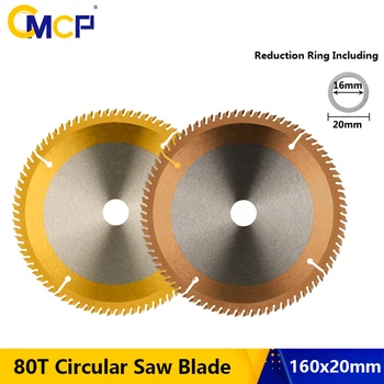 CMCP 160x20mm Circular Saw Blade 80T Karbidu Sklopiť Kotúč na Rezanie Pre Výkon Nástroj na Rezanie Dreva Disk pílového Kotúča