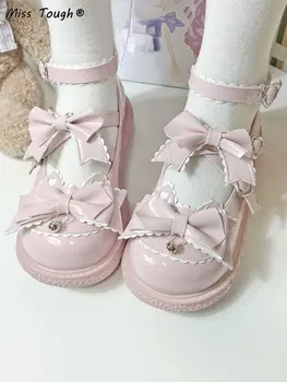 Jeseň Japonský Kawaii Sandále Ženy Lolita Stspoločnosťou Yle Čela Dizajn Sladké Topánky Dámske Bell Kolo Prst Pracky Bežné Ploché Topánky 2022 Nové