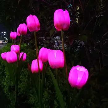 Solárne Kosačky na Čítanie Svetlo LED Simulácia Tulipán Lily Rose orchidea OutdoorGarden Nádvorie Park Cestu Chodbou Trávnik Dekoratívne Osvetlenie