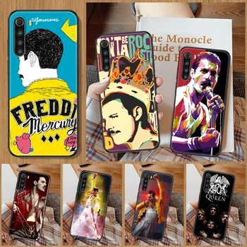 Freddie Mercury Kráľovná Telefón puzdro Pre Xiao Redmi Poznámka 7 8 9 10 7A 8T 9A 9T 9S 10S Pro black soft Etui trend shell maľovanie