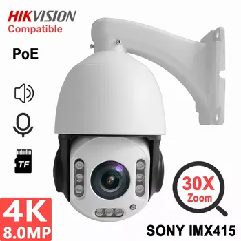 Helian 8MP 4K IP Kamery Vonkajšie PTZ 30X Zoom CCTV Varifokálny Onvif H. 265 Dome POE Audio IMX415 Bezpečnostné Kamery Hikvision Protokol