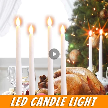 Vianočné LED Dlhý Prút sviečkach S Dnom Svadobné sviečkach v Reštaurácii Vosk Svetlá Christmas Candlelight Dovolenku Sviečky