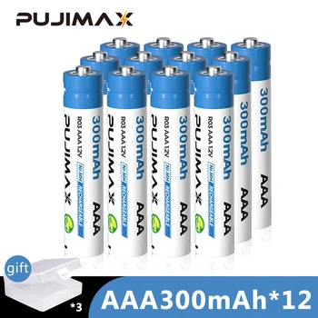 PUJIMAX Nabíjateľné Batérie AAA 300mah 1.2 v, Pre Fotoaparát, Mikrofón Blesk Zastrihávač Chĺpkov Preplatok skratu Ochrana