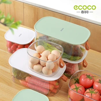 ECOCO Chladničky na Uskladnenie Potravín Kontajnery s Vekom Priehľadná Veľkú Kapacitu, Plastové Tesnenia Nádrž Samostatné Zeleniny, Čerstvé Box