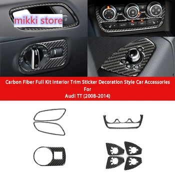 Carbon Fiber stredovej Konzoly Výstroj Panel Full Kit Interiérom Nálepky Dekorácie Štýl Auto Príslušenstvo Pre Audi TT TTS 2008-2014