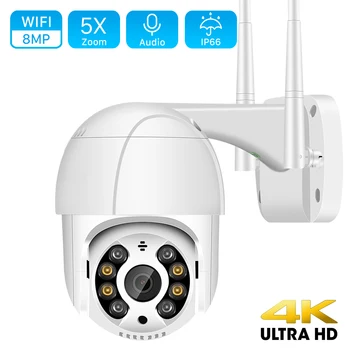 8MP 4K PTZ Kamery IP Vonkajšie WiFi Kamera HD 5MP H. 265 Bezdrôtový Dohľadu Bezpečnostné CCTV 3MP AI Sledovania Farebné Nočné Videnie