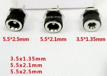 3A je 12v DC Napájací Konektor Zásuvka Žena Panel Namontovať Konektor 5,5 mm x 2.1 mm / 5,5 mm x 2.5 mm / 3.5 mm x 1.35 mm Konektor Adaptéra Spp