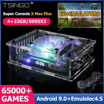 TSINGO Nové Super Konzola X Max Plus 4K HD Výstup, Duálny Systém WiFi Retro TV Video Hra, Hráč, 65000+ Hry Pre PSP/PS1/SS/N64