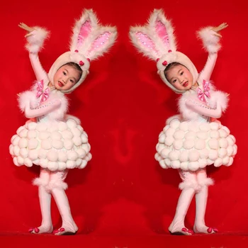 White Rabbit Kostým Pre Deti Králik Oblečenie Halloween Halloween Kostým Súťaž: Cosplay Roztomilý Zvierat Oblečenie Festival Tanca