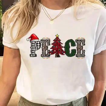 Cezhraničné hot predaj zahraničného obchodu žien Vianočné T-shirt bežné biele krátke rukávy T-shirt dámske blúzky, dámske kawaii