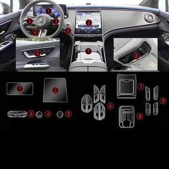 Tpu Transparentné Fólie pre Mercedes Benz EQE 2020-2022 Interiéru Vozidla Nálepkou stredovej Konzoly Výstroj Navigáciu Dvere Čítať Svetelný Panel