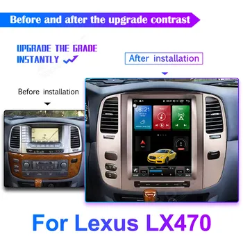 8G+256G Pre Lexus LX470/Toyota Land Cruiser LC100 2002-2007 Tesla Obrazovka autorádia Stereo Multimediálny Prehrávač, GPS Navigáciu, DVD