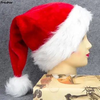 2023 Nový Rok Vianočné Hat Dospelých, Deti Santa Claus Darček Festival Vlnené Čiapky Dekorácie Červená Čierna Plyšové Klobúky Zime Teplé Čiapky