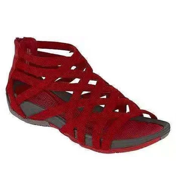 Letné 2021 Ženy, Sandále Kolo Prst Duté-Out Priedušná Ploché Sandále Bežné Oeep Top Ríme Sandalias Zapatillas Mujer Veľkosť