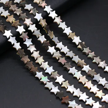 Prírodné Sladkovodné Black Shell Perly Päť-Špicaté Hviezdy Tvarované Korálkami Pre Šperky, Takže DIY Náramok, Náhrdelník Eaiing Príslušenstvo