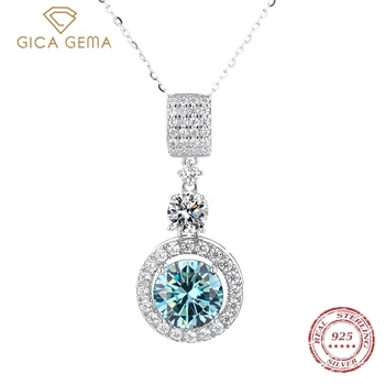 Gica Gema Luxusné 5CT Moissanite Multicolor Náhrdelník 925 Sterling Silver Diamond Náhrdelník Prívesok Pre Ženy, Svadobné Party Šperky