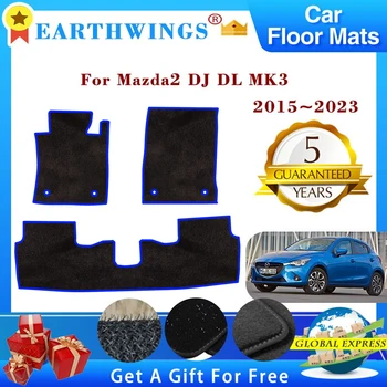Pre Mazda2 DJ, DL MK3 Mazda 2 2015~2023 2020 2022 Auto Podlahové Rohože Koberce Panel Footpads Anti-slip Koberec Kryt Nohy Podložky Príslušenstvo