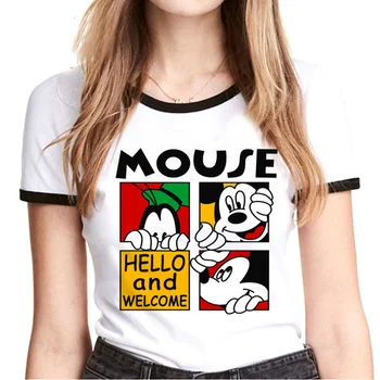 Nové Disney Tričko Mickey Mouse T Shirt Muži/Ženy Kawaii Cartoon Mickey a Minnie Grafické Tees Pár T-shirt Muž/Žena