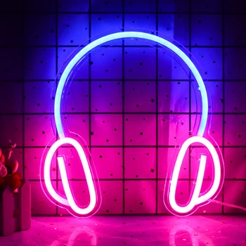 Wangxing Led headset Neónové Značky Hra USB Prevádzkovať, Neon Nástenné Svietidlá, Dekorácie pre Domov Spálňa/Vianoce/Predsieň/Narodeninovej Party