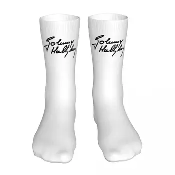 Cool Johnny Hallyday Francúzsky Rocková Hviezda Spevák Ponožky Ponožky Muži Ženy Polyester Pančuchy Prispôsobiteľné Sweetshirt