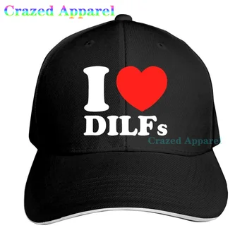 Milujem Dilfs Sandwich Klobúk Vtipné Vtipy Denim Klobúk pre Ženy, Mužov Vonkajšie Beh Športové Trucker Otec Klobúk Nastaviteľné Baseball Cap