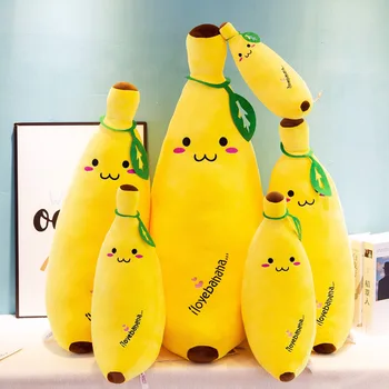 1PCS Žltá Mäkké Roztomilý Banán je Ovocie Bábika Plyšový Vankúš Vianočný darček pre Priateľov, 4 Rôzne Veľkosti pre Vybrané M063