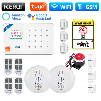 KERUI W181 Home Security Alarmy, WIFI, GSM Alarm Podporu Alexa Domovská stránka Google Tuya Smart Senzor Pohybu, Detektor Senzor Dverí Siréna