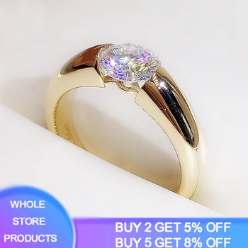 Yanleyu Certifikované Originálne Striebornej Farbe s Pozlátené Snubné Prstene pre Mužov, Ženy Kolo Cubic Zirconia Módne Šperky Darček