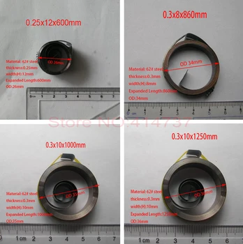 S-tvarované jar coil jar Hrubé 0.2-0.6 mm, šírka 4-12mm Špirála Plochý Drôt Cievky Jar Konštantnej Sily Pružiny Malé Špirála Štýl