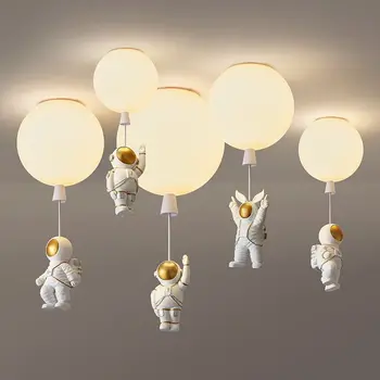Nordic Balón LED Stropné Svietidlá pre Deti v Spálni Cartoon Astronaut Visí Lampa Obývacia Izba Dekorácie Stropné Lampy