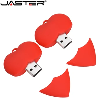 Nové Srdce 64GB USB Flash Červená Celkom Silikónové 32GB Pero, Disky Svadobný Dar 16GB Memory Stick Zadarmo prívesok na 8GB U Disku 4 GB