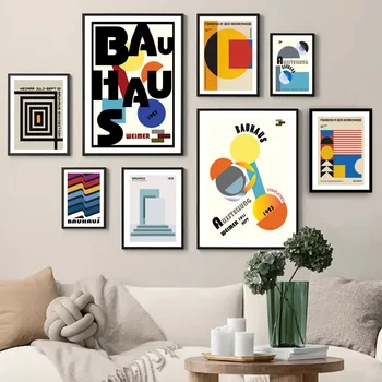 Moderné Abstraktné Bauhaus Výstava Umelecké Plátno Maľovanie Minimalistický Plagáty A Potlačou Obrazov Na Stenu Pre Obývacia Izba Dekor Nástenné Maľby