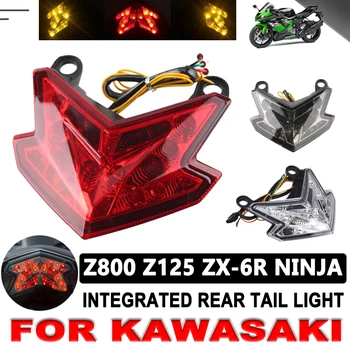 Pre Kawasaki Z800 Z125 NINJA ZX-6R ZX6R roky 2013-2017 Motocykel LED Integrované Blinker Zadné zadné Svetlo Stop Brzdy Otočte Signálneho Svetla