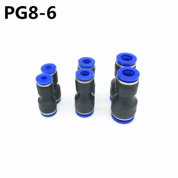 10Pcs PG8-6 mm 8 mm Otvor do 6 mm Pneumatické Armatúry Push V priamom Redukcia Konektorov Na Vzduchu Hadica na Vodu Plastové Pneumatické Časť