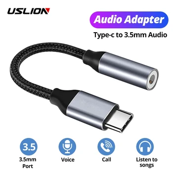 USLION USB Typu C Na 3,5 mm Aux Adaptér Typ-c 3 5 Jack Audio Kábel, Slúchadlá Kábel usb Prevodník pre Samsung Galaxy S21 Ultra S20