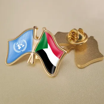 Organizácie spojených Národov a Sudáne Prešiel Dvakrát Priateľstvo Vlajky Brošňa Odznaky Preklopke Kolíky