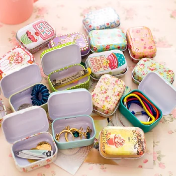 Farebné mini tin box zapečatené jar krabice šperky, candy box malé skladovacie škatule, plechovky mince náušnice, slúchadlá darčekovej krabičke