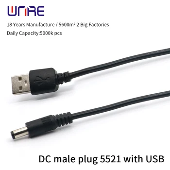 5.5*2.1 mm DC Muž Plug 5521 S USB Nabíjačka, Napájací Kábel, Hlavne Napájací Kábel 800mm Rýchly Konektor