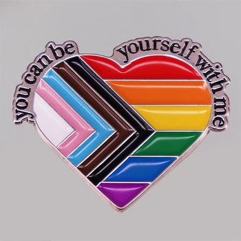 A1384 Môžete Byť Sami So Mnou smalt pin Bezpečný Priestor Trans vlajka LGBTQIA spojenca brošňa odznak kolíky pre batohy Kúzlo Šperky