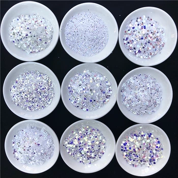 10g/Pack Vysokej Flash Crystal 1-4 mm Star Srdce Dot Slivka PET Flitrami Paillettes na Nechty Umenie manikúra/svadobné dekorácie konfetami