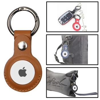 PU Kožené puzdro pre Apple Airtags Ochranné Taška Kryt pre AirTags Locator Tracker Anti-stratené Zariadenie Rukáv Kľúč Kúzlo Batožiny