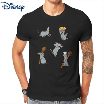 Disney Remy Ratatouille Pack T Shirt Mužov Čistej Bavlny Funny T-Shirts Posádky Krku Tričká Krátky Rukáv Šaty Vytlačený