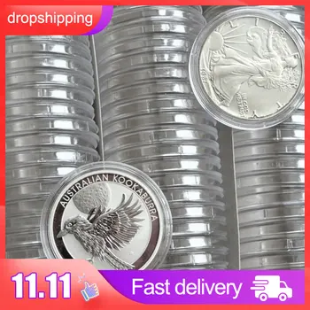 Transparentné Mince Boxy 100ks 1oz капсулы для монет Kapsule Prípadoch Pamätných Mincí na sklade drop shipping