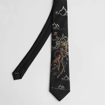 Doprava zadarmo Nový Muž mužov Originálny dizajn darček kravata Samoopaľovacie verzia dávnych štýl krajiny kravatu Phoenix Mountain