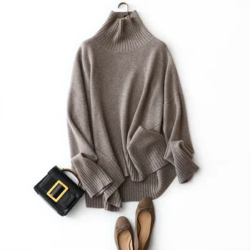móda ženy zime teplé hrubý pulóver vysoko kvalitnej 100% superior cashmere turtleneck sveter pre dámy