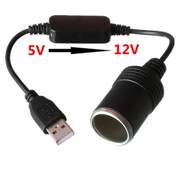 Auto USB Cigariet Converter, 5V Na 12V Napájanie Banka Svetlo Adaptér, GPS Pätica Mužov Káblovom Ovládači Na Auto, Interiér Accessorie