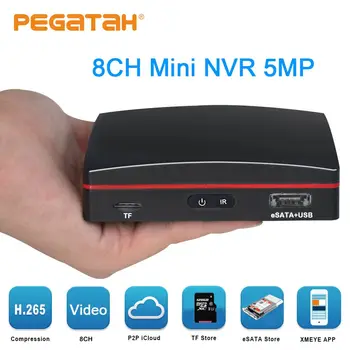 5MP Network Video Recorder 8ch 16ch MINI NVR H. 265 pre CCTV Kamery, IP Kamery, Podpora P2P eSATA TF Slot USB Myši, Diaľkového Ovládania