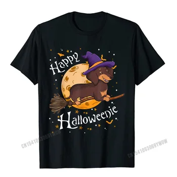 Šťastný Halloweenie Jazvečík Psa Halloween Čarodejnice Wiener Metlu T-Shirt Camisas Mužov Pánske Tričká Normálne Topy Tričko Nové Camisa