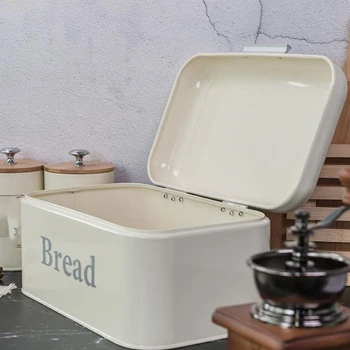 Vintage Chlieb Box Skrinky Železa Snack Box Ploche Dokončovacie Protiprachová Úložný Box Úložný Kôš Chovateľ Potravinového Kuchyňa Polica Dekor W